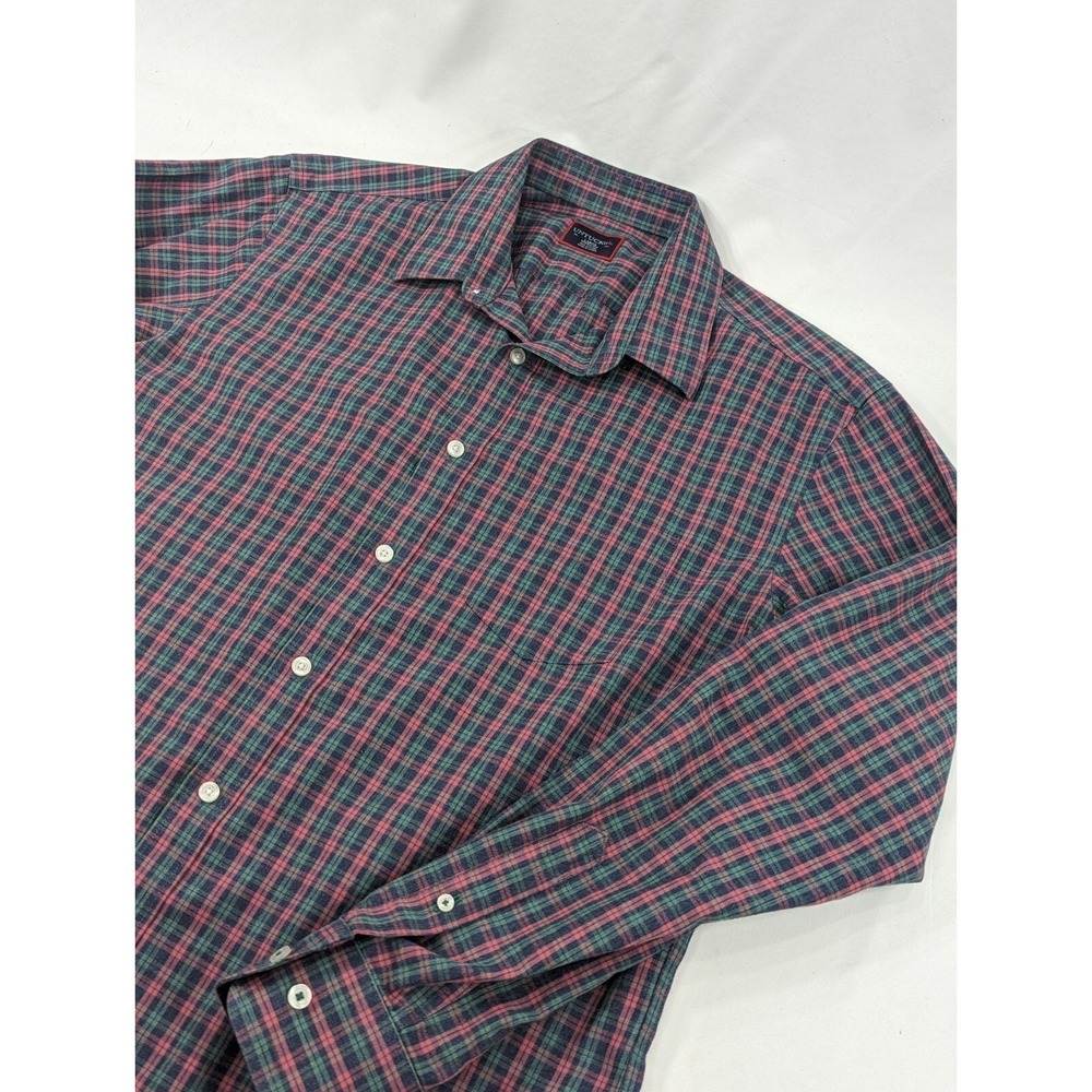 UNTUCKIT Shirt Men Size Large Regular Blue Red Long Sleeve 100%‎ Cotton